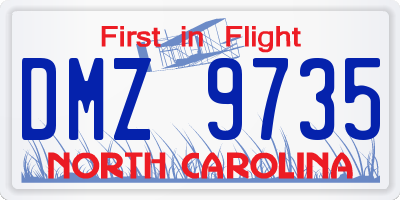 NC license plate DMZ9735