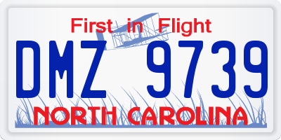 NC license plate DMZ9739