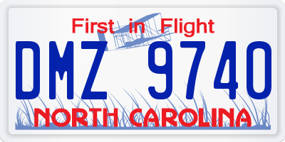 NC license plate DMZ9740