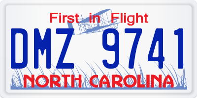 NC license plate DMZ9741