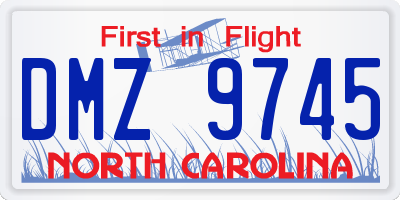NC license plate DMZ9745