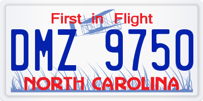 NC license plate DMZ9750