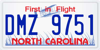 NC license plate DMZ9751