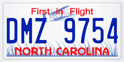 NC license plate DMZ9754