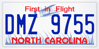 NC license plate DMZ9755