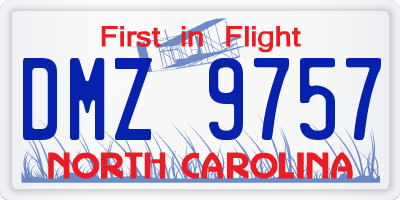 NC license plate DMZ9757