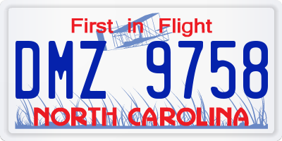 NC license plate DMZ9758