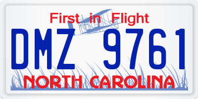 NC license plate DMZ9761