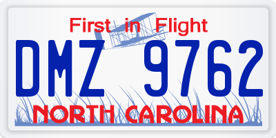 NC license plate DMZ9762