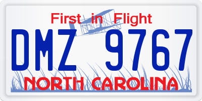 NC license plate DMZ9767