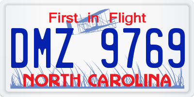 NC license plate DMZ9769