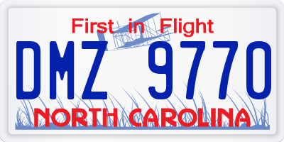 NC license plate DMZ9770