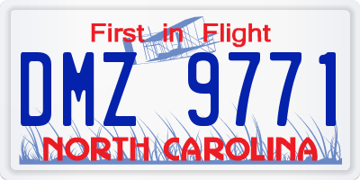 NC license plate DMZ9771