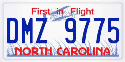 NC license plate DMZ9775