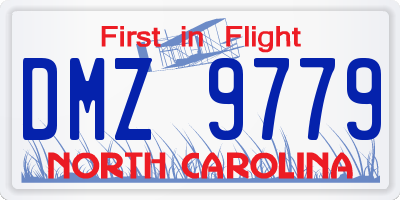 NC license plate DMZ9779