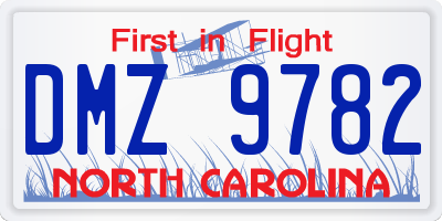 NC license plate DMZ9782