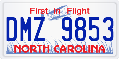 NC license plate DMZ9853