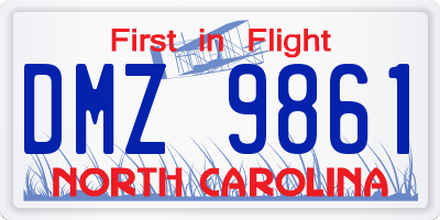 NC license plate DMZ9861