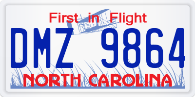 NC license plate DMZ9864