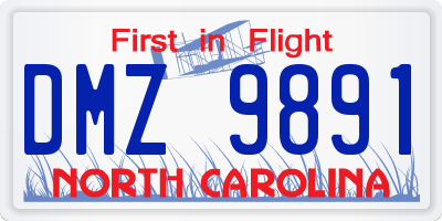 NC license plate DMZ9891