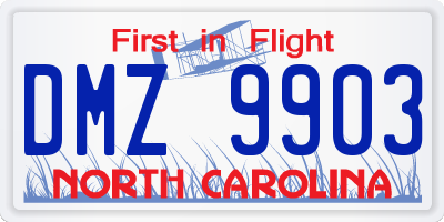 NC license plate DMZ9903