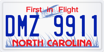 NC license plate DMZ9911