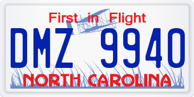 NC license plate DMZ9940