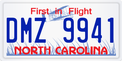 NC license plate DMZ9941