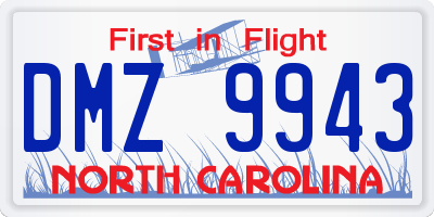 NC license plate DMZ9943