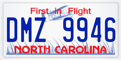 NC license plate DMZ9946