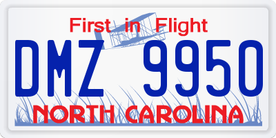 NC license plate DMZ9950