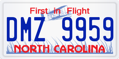 NC license plate DMZ9959