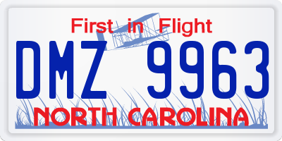 NC license plate DMZ9963