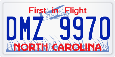 NC license plate DMZ9970