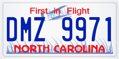 NC license plate DMZ9971