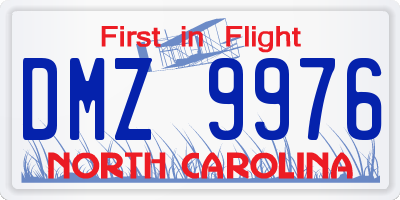 NC license plate DMZ9976