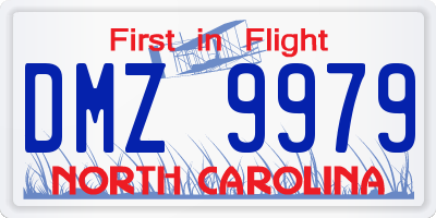 NC license plate DMZ9979