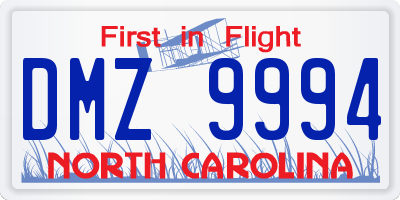 NC license plate DMZ9994