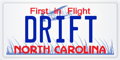 NC license plate DRIFT