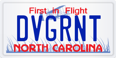 NC license plate DVGRNT