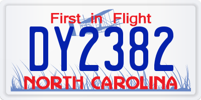 NC license plate DY2382