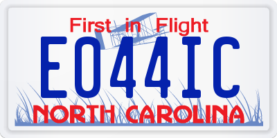 NC license plate E044IC