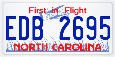 NC license plate EDB2695