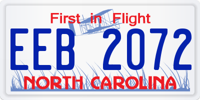 NC license plate EEB2072