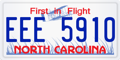 NC license plate EEE5910