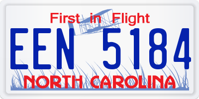 NC license plate EEN5184