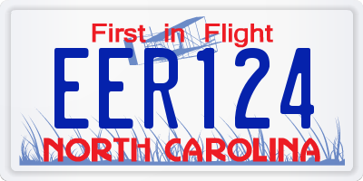 NC license plate EER124