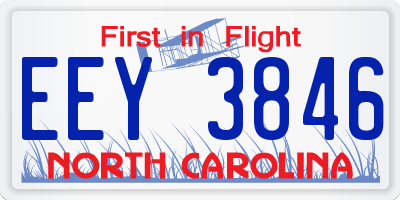 NC license plate EEY3846