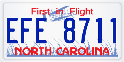 NC license plate EFE8711