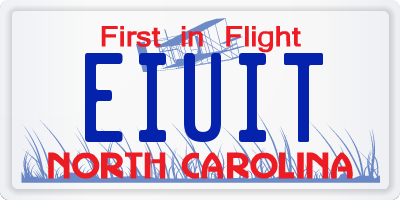 NC license plate EIUIT